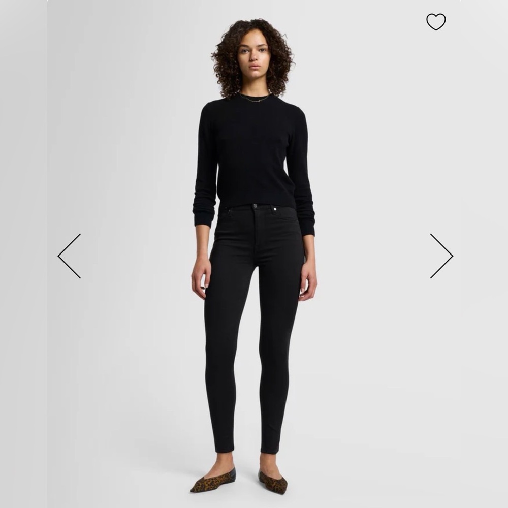 7 for ALL MANKIND Black Slim Illusion High Waisted Stretch Skinny Jeans Size 30